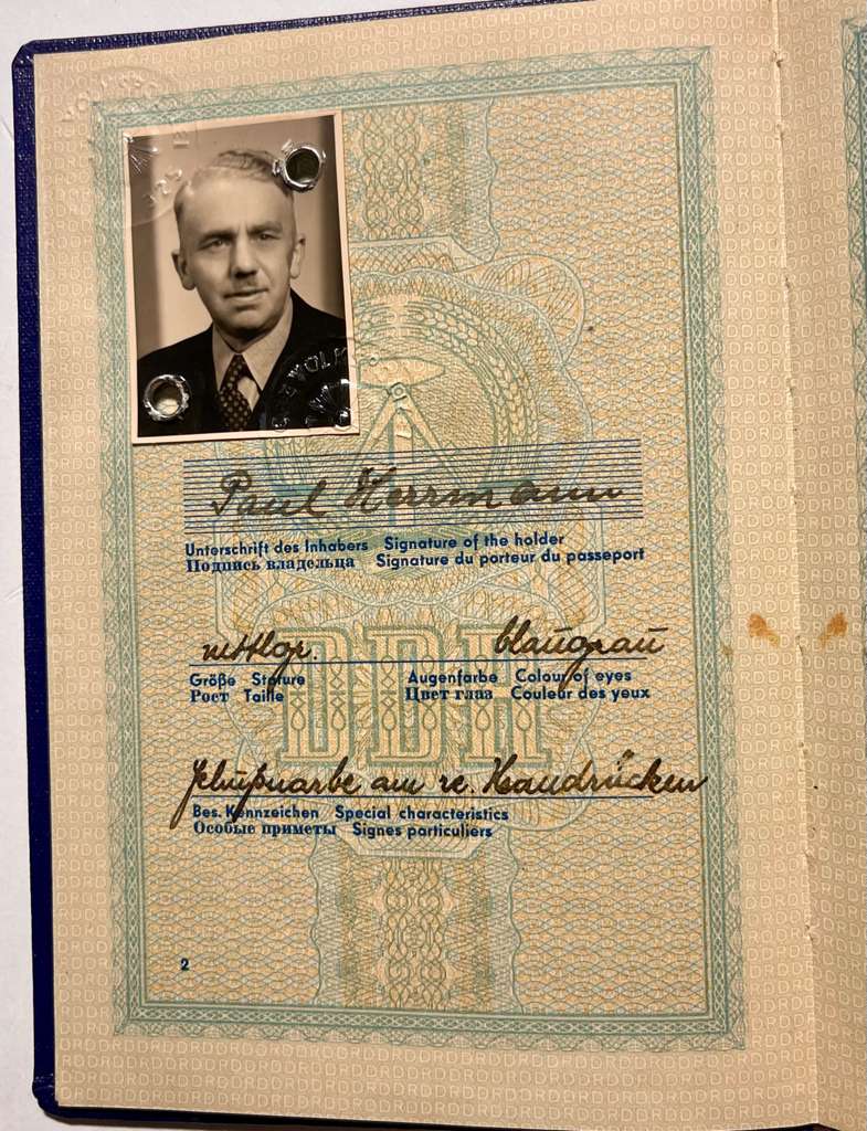 East German DDR  Passport - Large Size - 1958