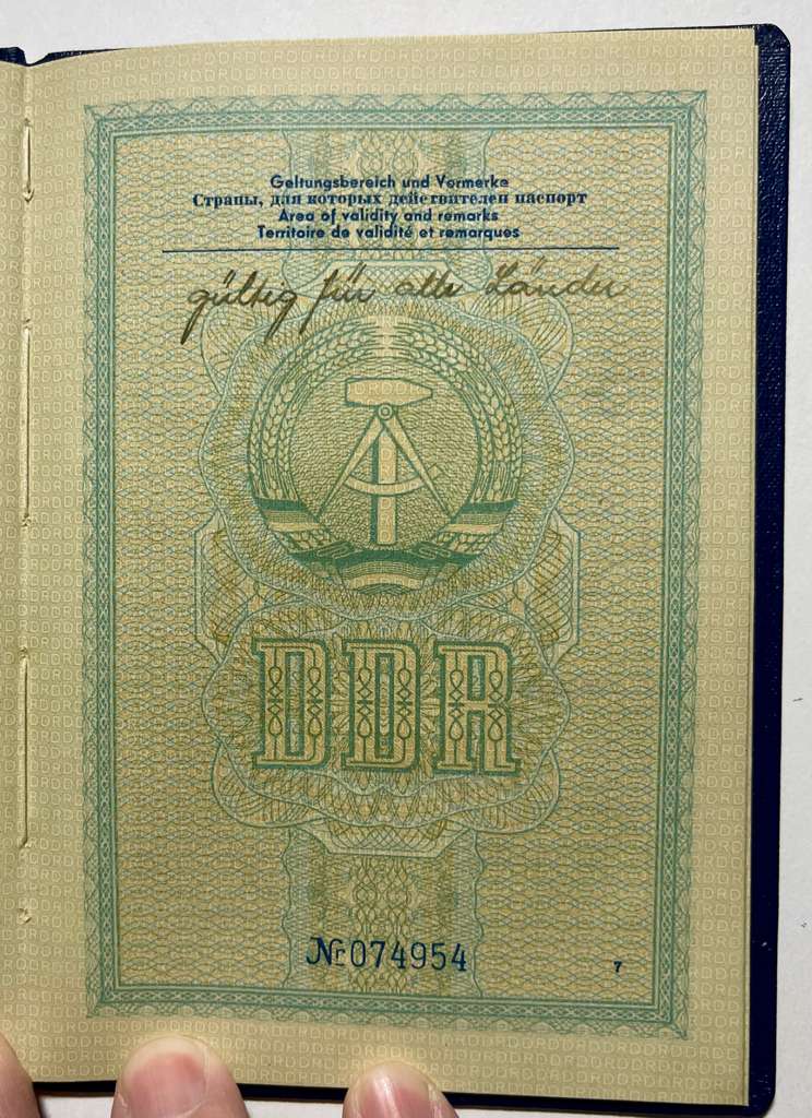 East German DDR  Passport - Large Size - 1958