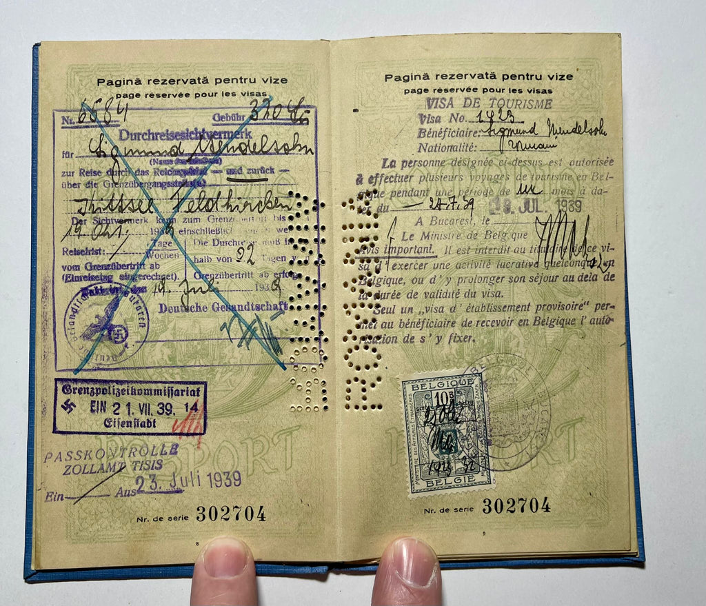 Pre-War Romanian Passport Issued to Jewish Merchant-Restricted to 1 year validity 1938-39-Rare!