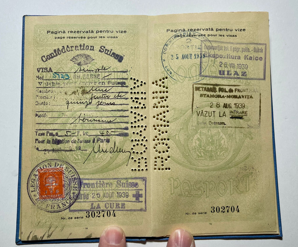 Pre-War Romanian Passport Issued to Jewish Merchant-Restricted to 1 year validity 1938-39-Rare!